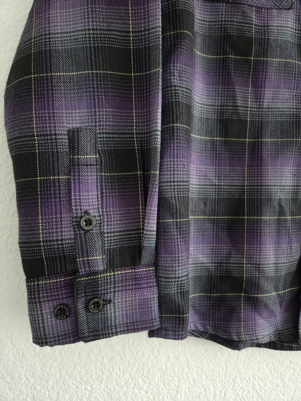 DIXXON X B.J. Baldwin Flannel Youth Division Medium Purple Plaid Snap Shirt - Picture 4 of 10